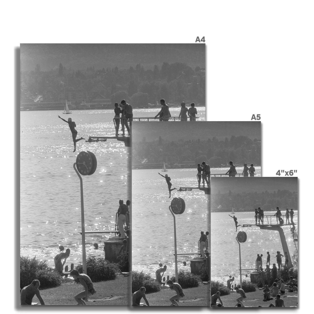 Zürich Flussbäder Sommer 1962 - Historisches Schweizer Badeleben Limmat Fine Art Print