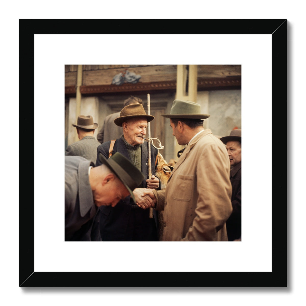 Luzern Pelzmarkt Floragarten 1962 - Historischer Schweizer Markthandel Framed & Mounted Print