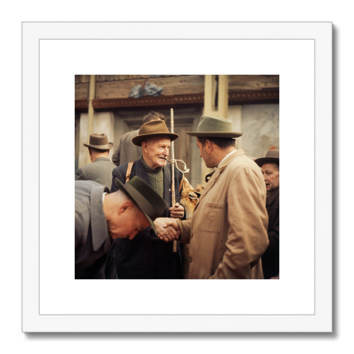 Luzern Pelzmarkt Floragarten 1962 - Historischer Schweizer Markthandel Framed & Mounted Print