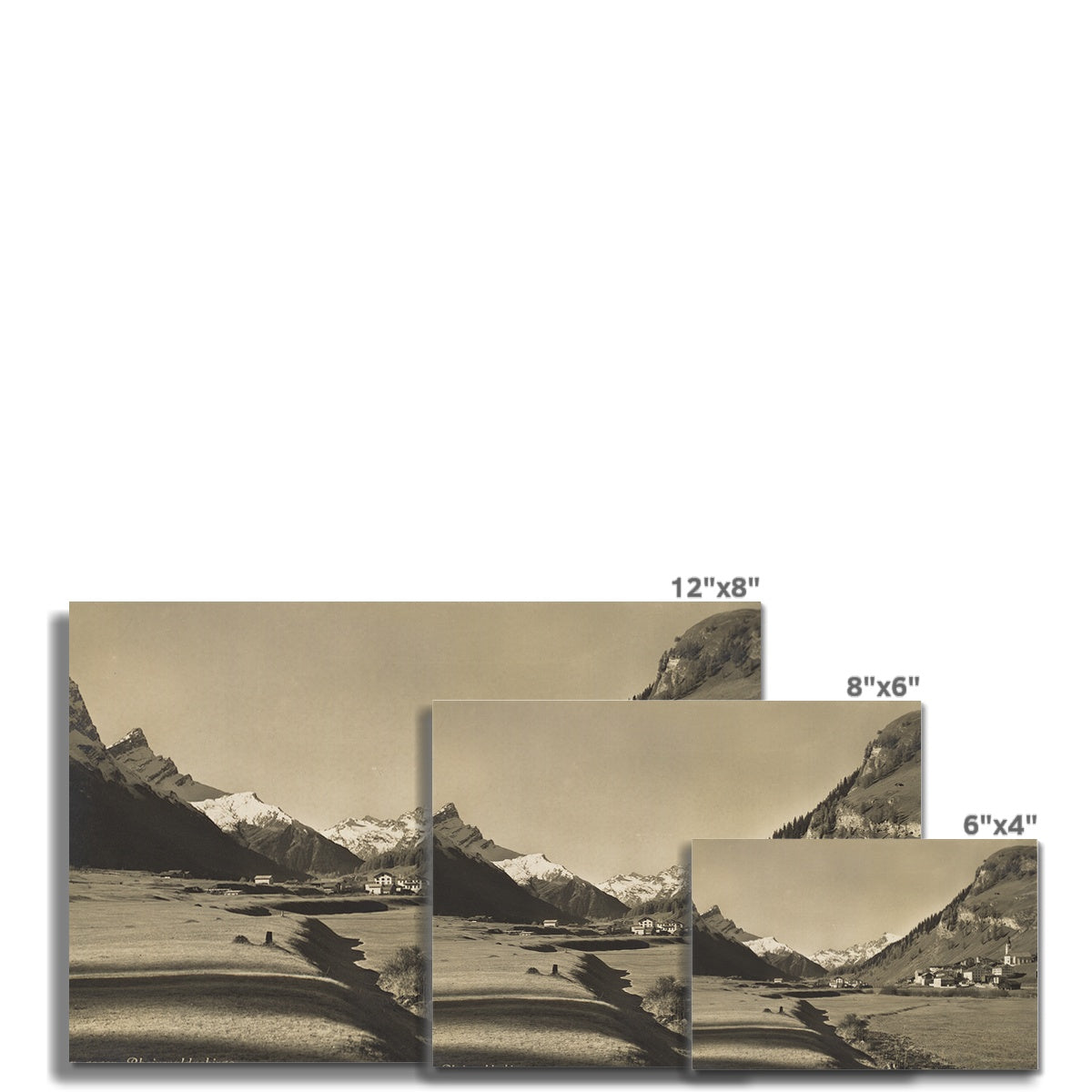 Splügen Rheinwaldgebirge 1930 Graubünden - Historische Schweizer Alpenlandschaft Fine Art Print