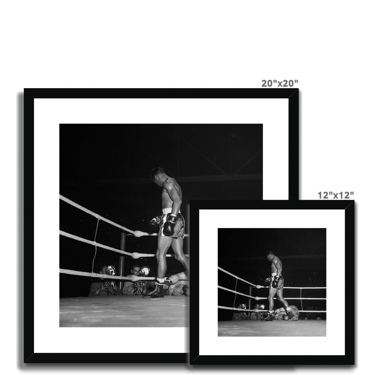 Boxkampf zwischen Sugar Ray Robinson und Jean Wanès im Hallenstadion Zürich Framed & Mounted Print